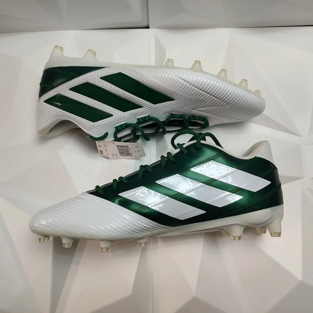Adidas Mens Football Cleats 16 White Green Shoe Lacrosse Freak Carbon Low - Picture 2 of 16